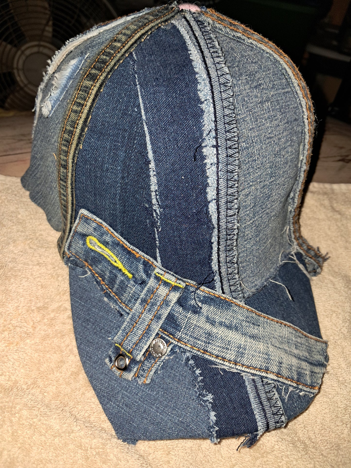Upcycled Denim Jean Cap – One-of-a-Kind Handmade Hat