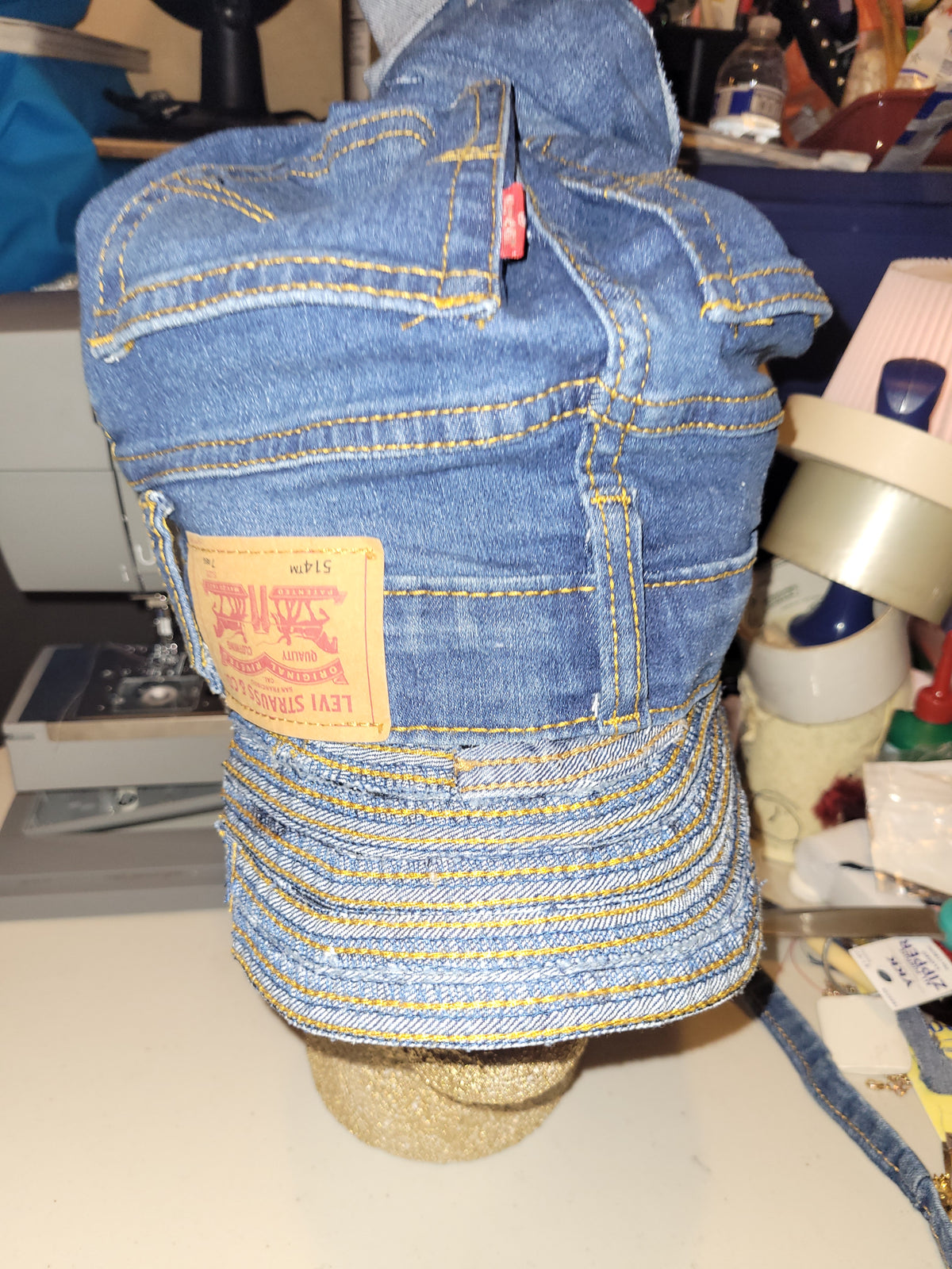 Handmade newsboy cap Levi's jean