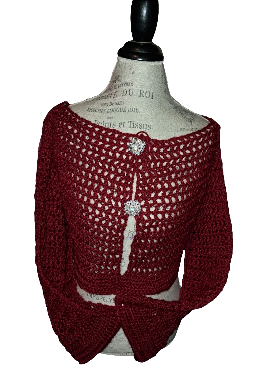 Little red riding through the hood crochet sweater