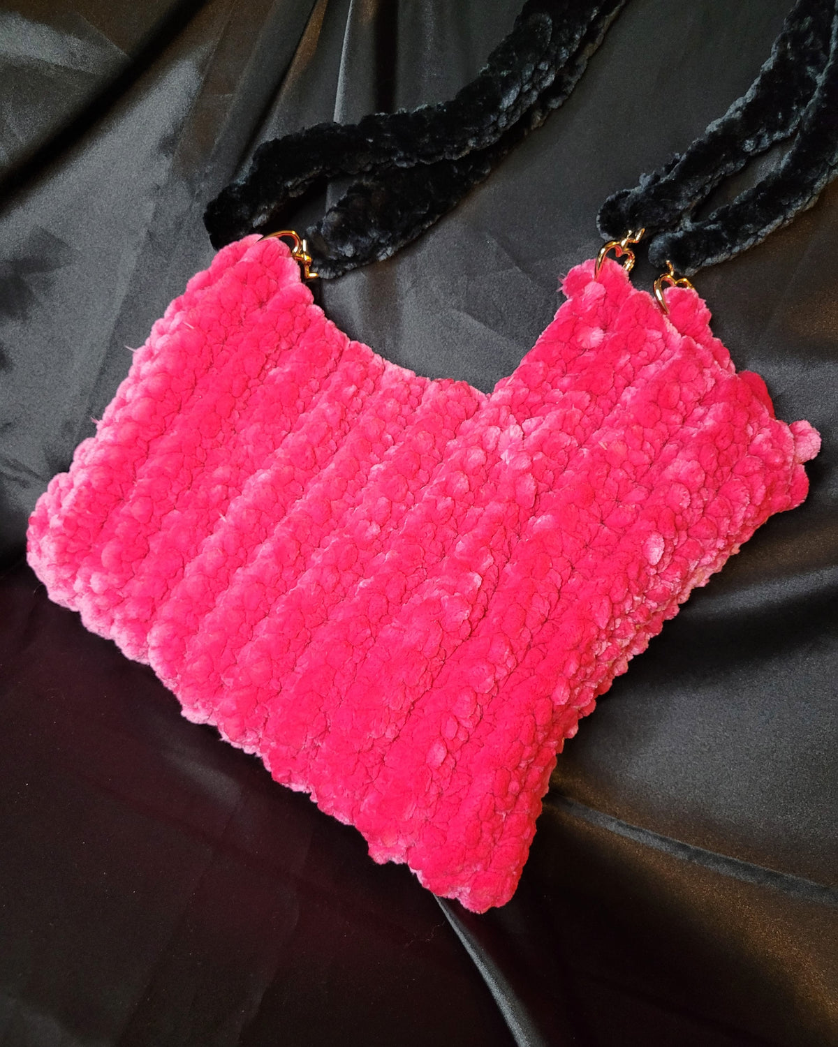 Fuzzy soft crochet bag