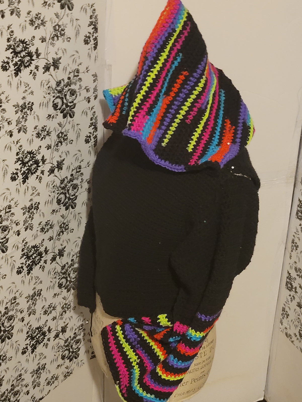 Multicolored crochet sweater