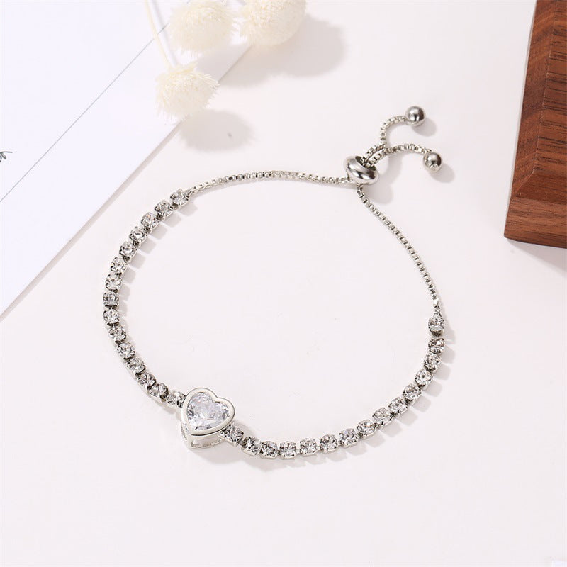 Rose Gold Stainless Steel Bracelets Heart