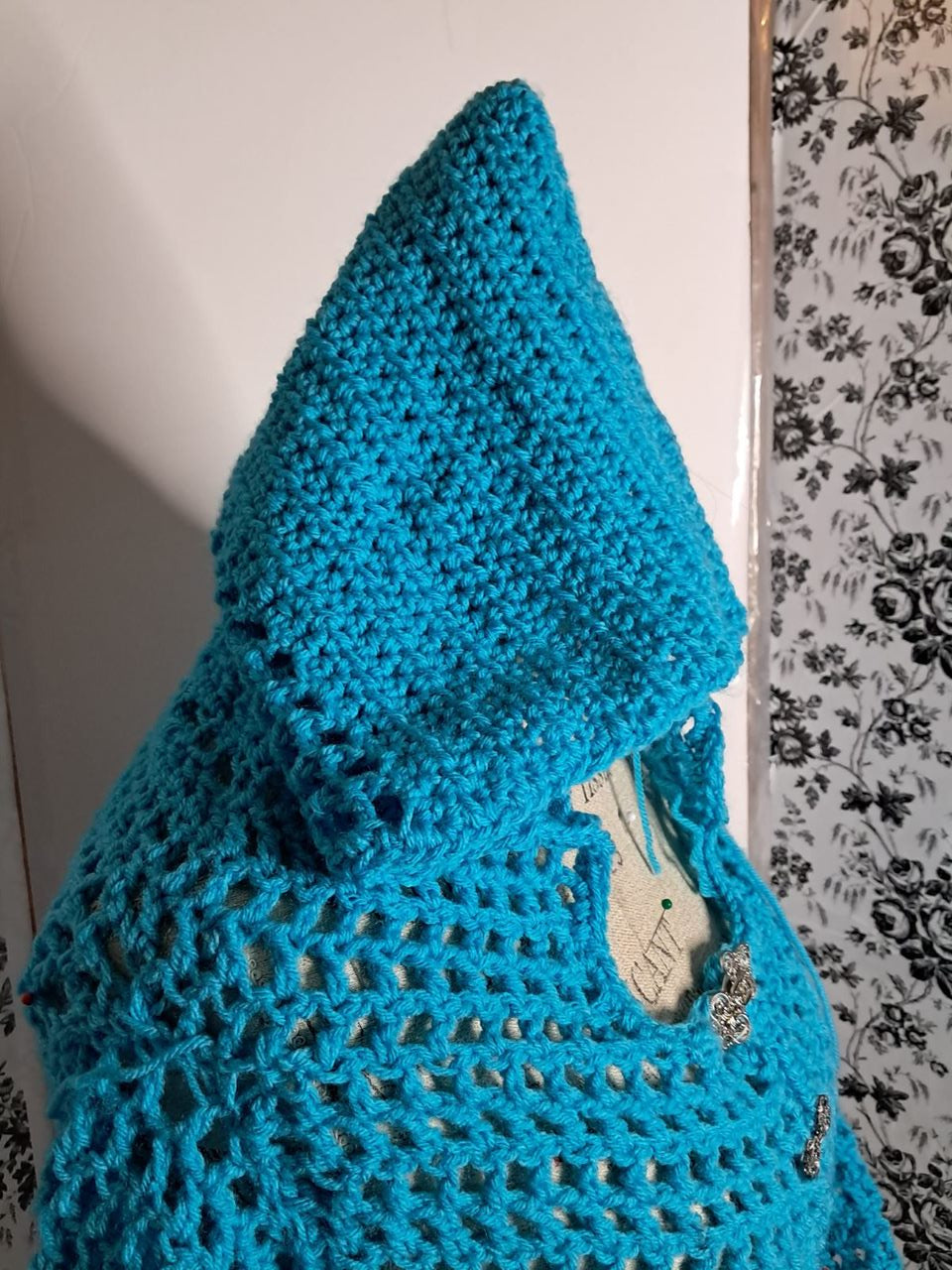Blueberry crop crochet hooded sweater