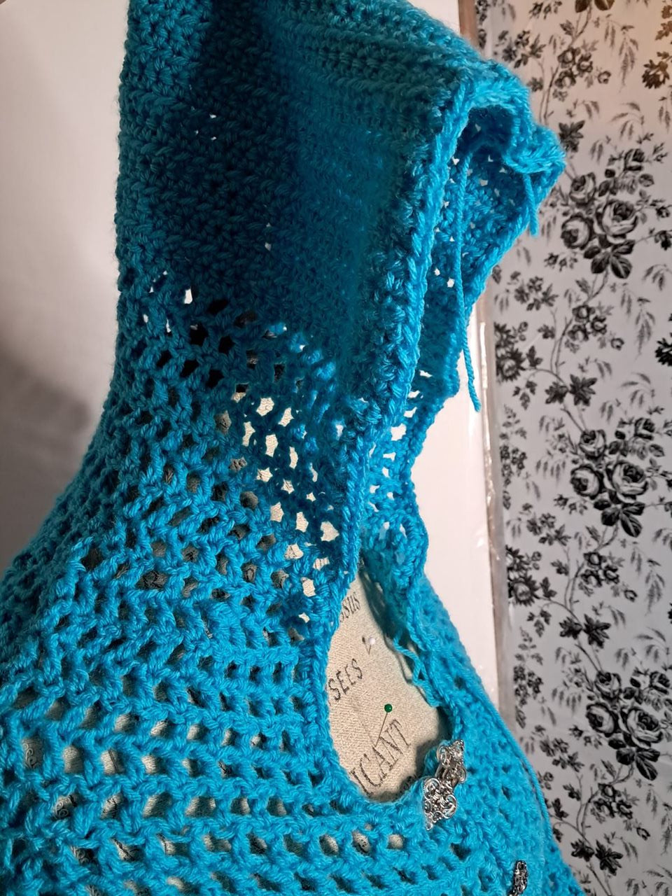 Blueberry crop crochet hooded sweater