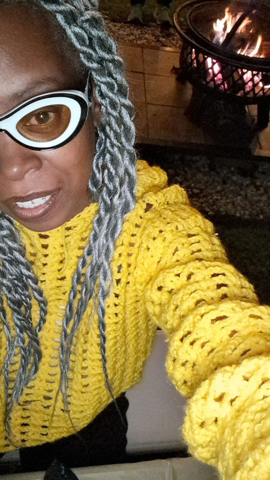 Sunshine crop crochet sweater