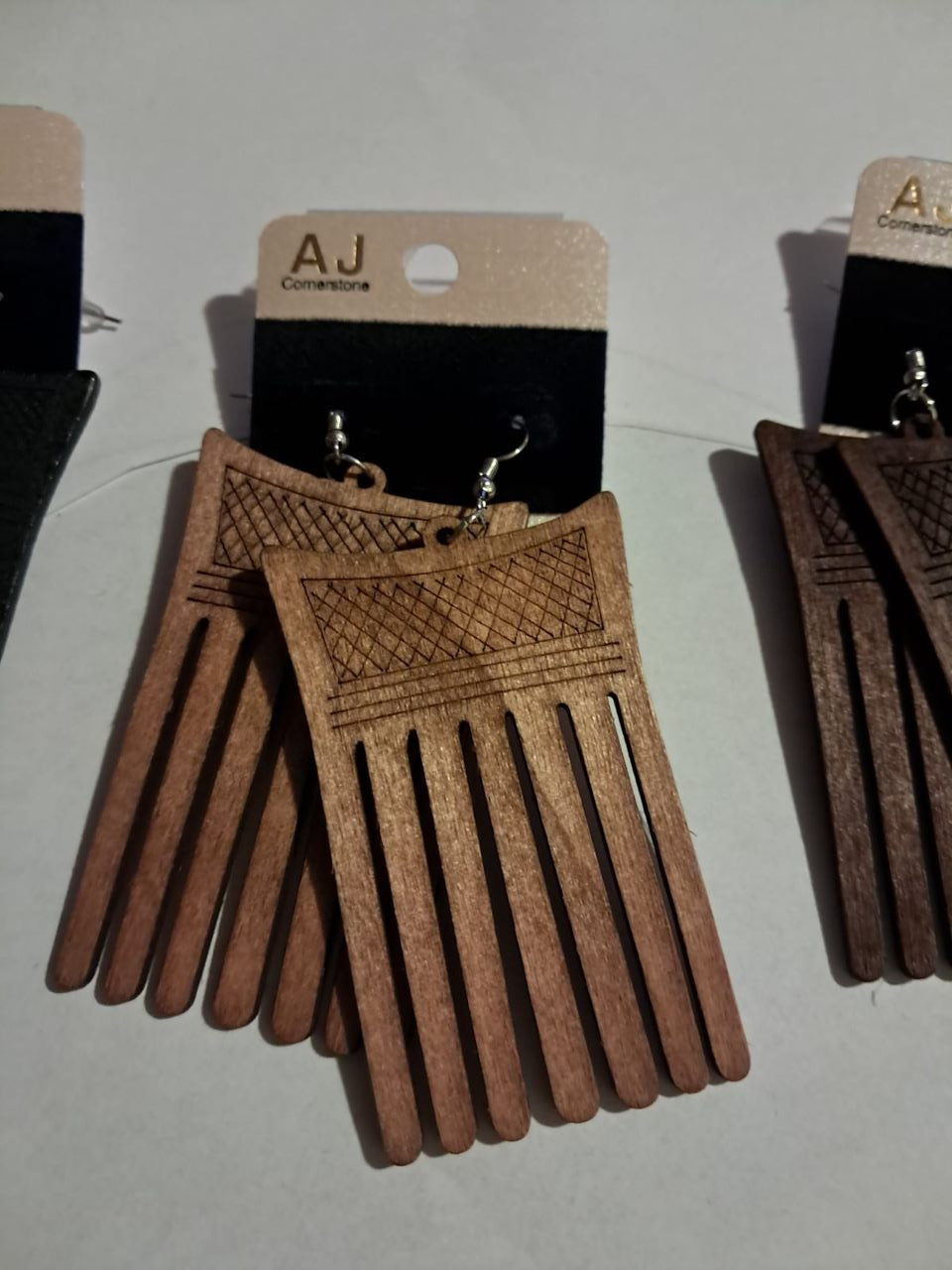 Wood pick earrings