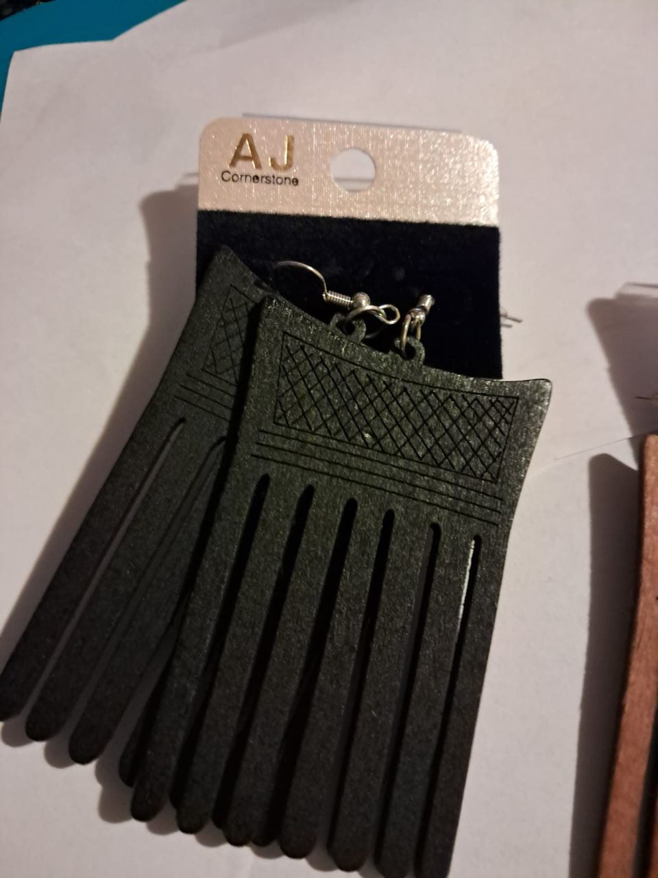 Wood pick earrings