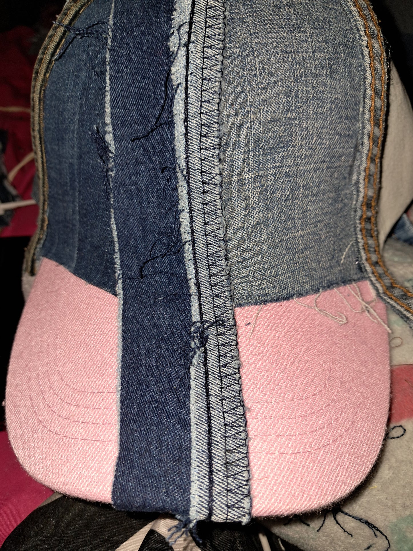 Upcycled Denim Jean Cap – One-of-a-Kind Handmade Hat