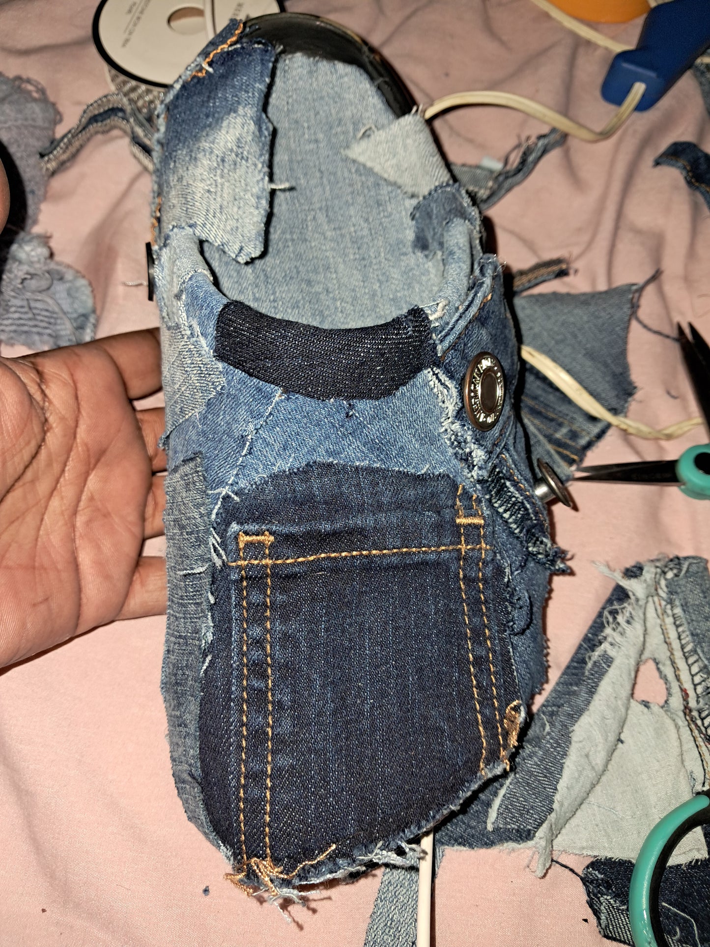 Upcycled Denim Crocs – Handmade Jean Clogs