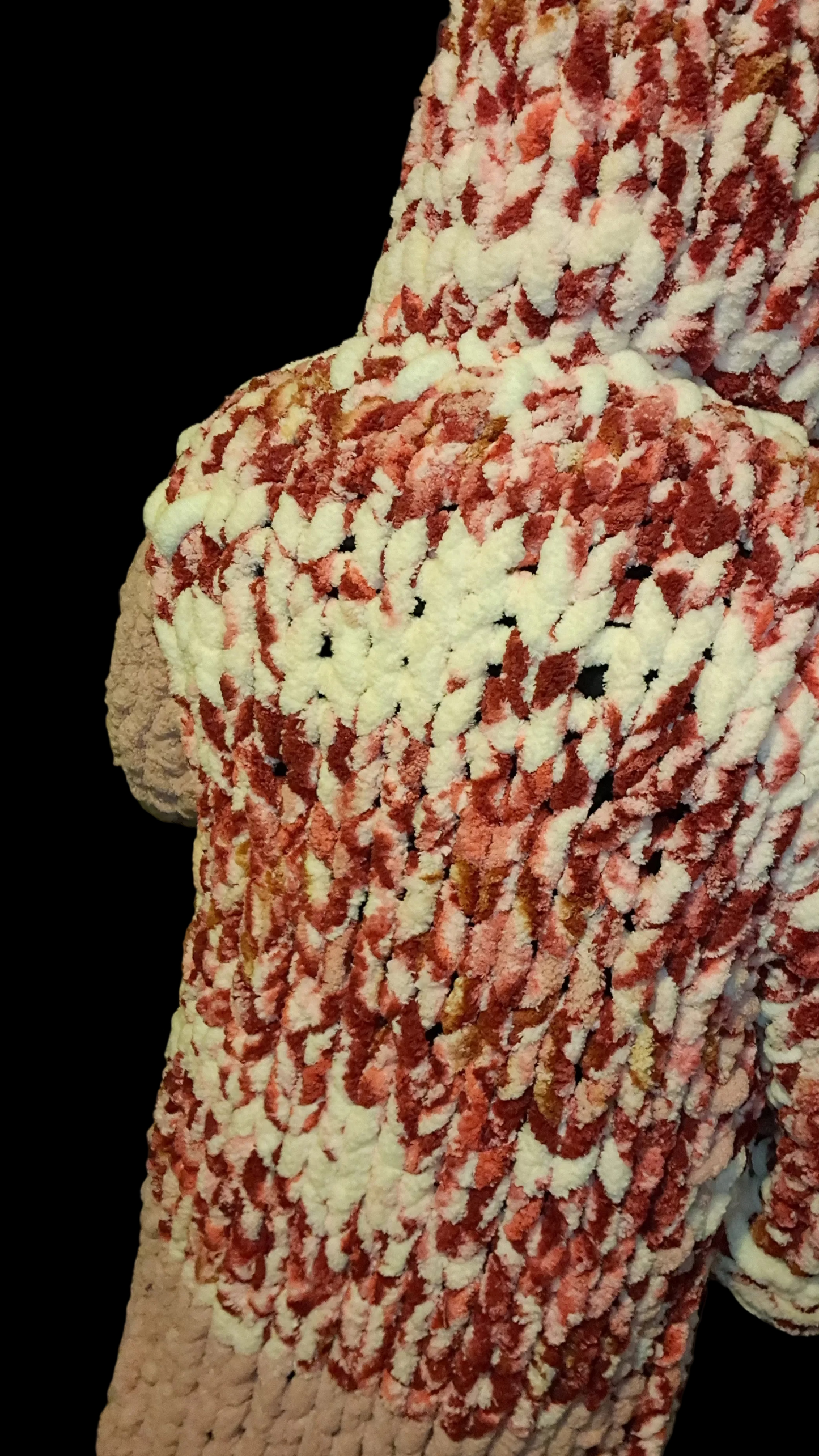 strawberry swirl long fuzzy cardigan
