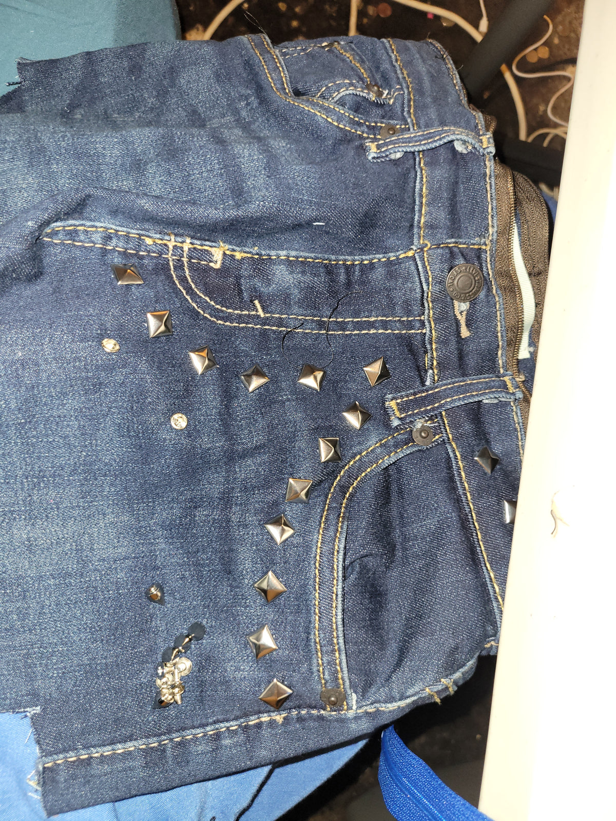 Pink studded star Levi's jean purse