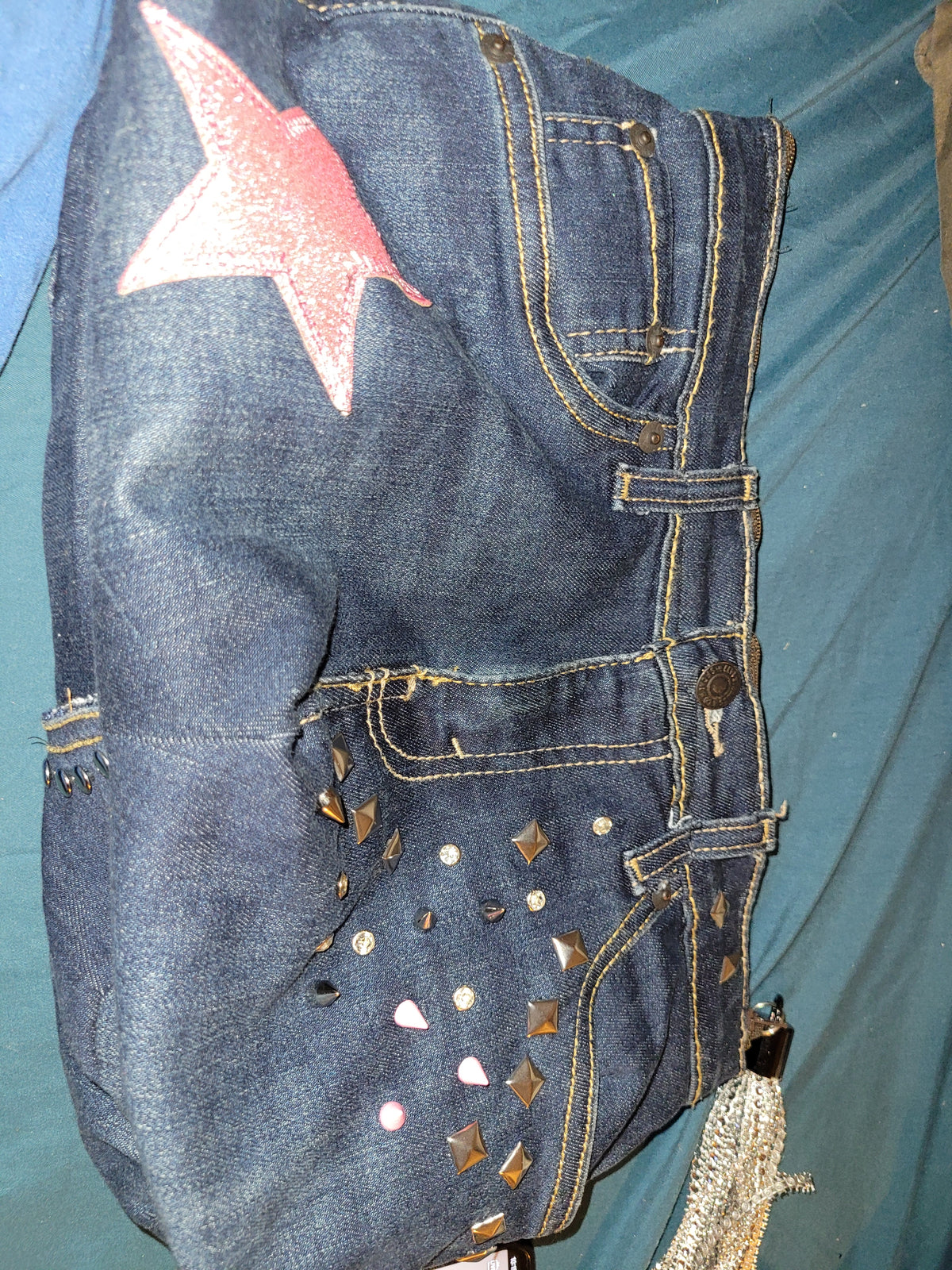 Pink studded star Levi's jean purse