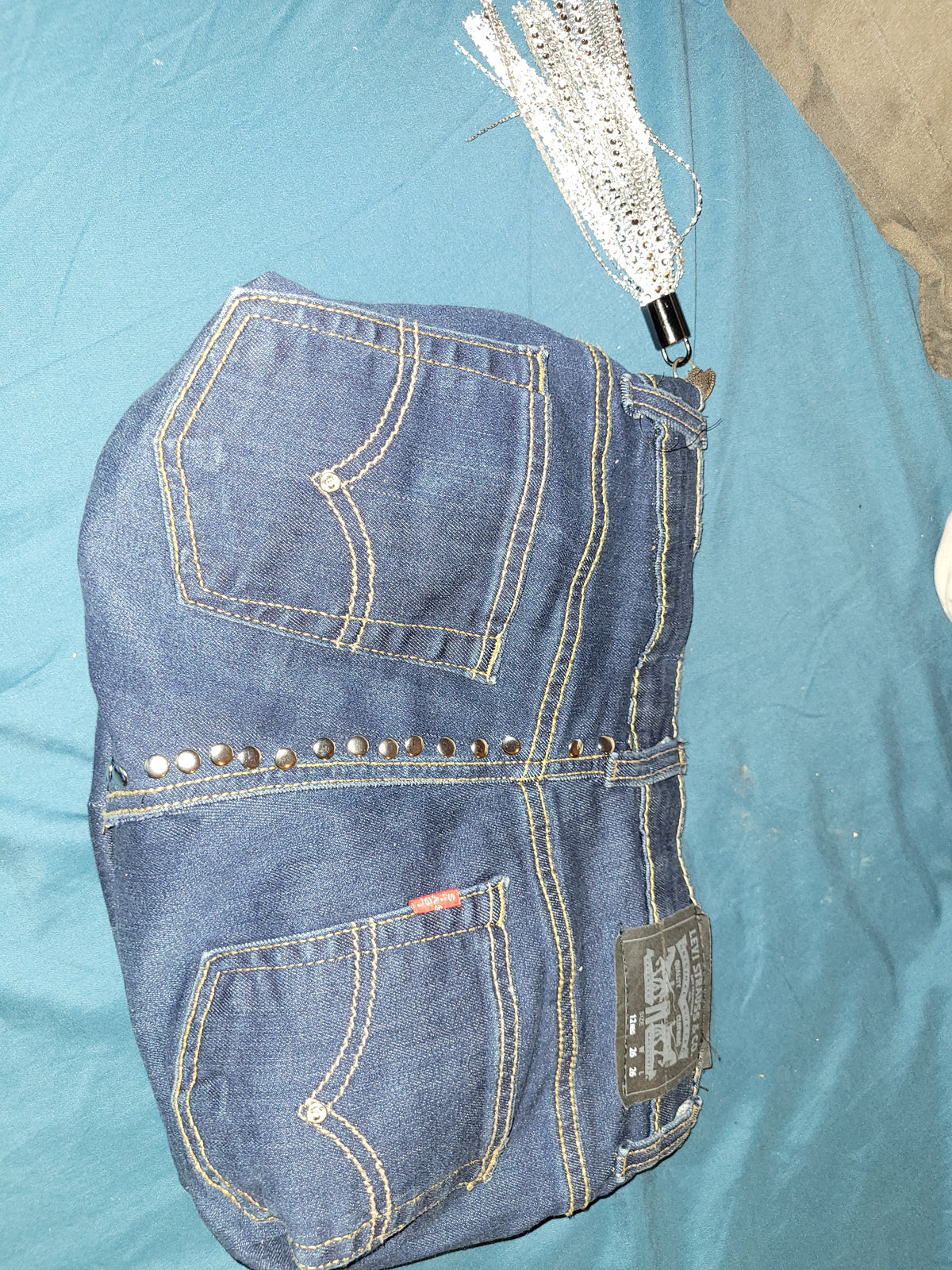 Pink studded star Levi's jean purse