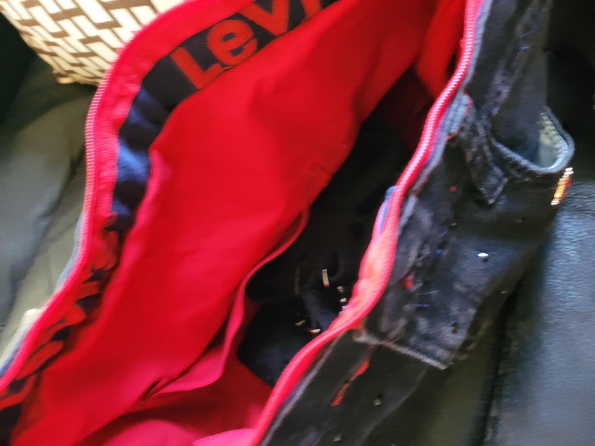 Red and black Jean purse Levis