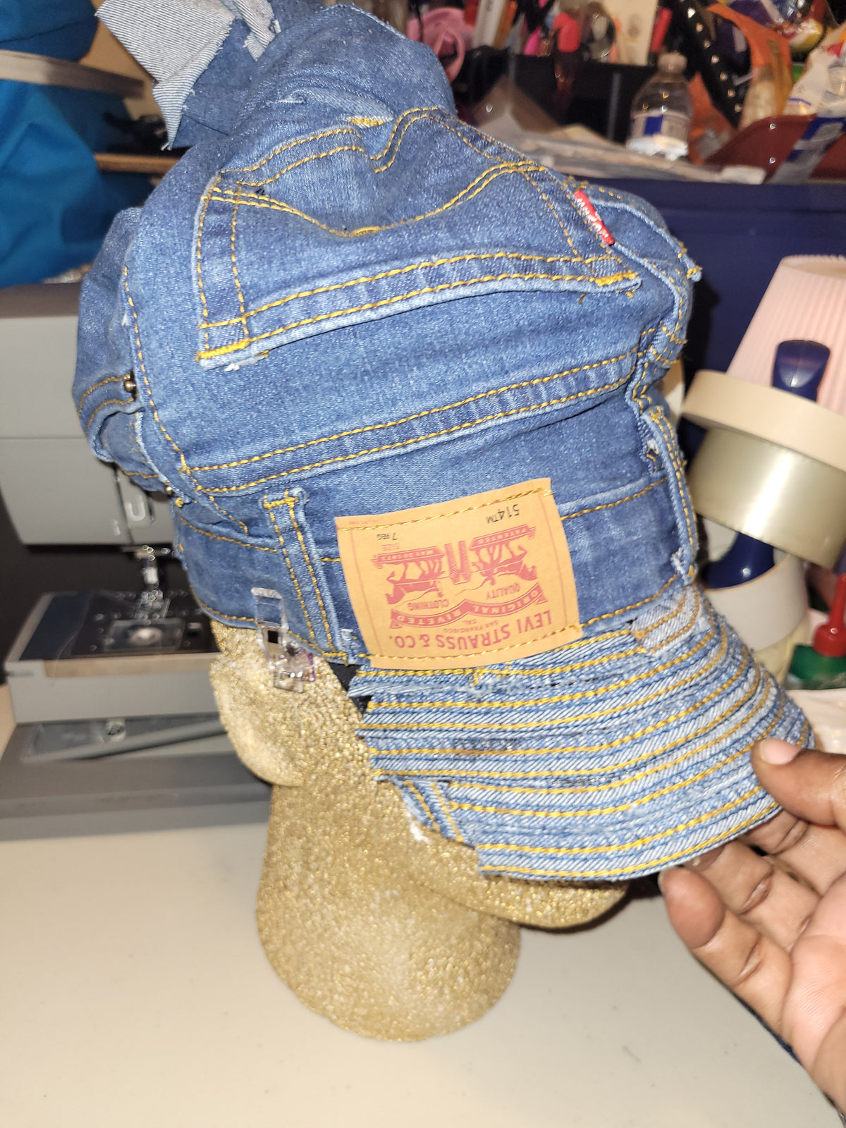 Handmade newsboy cap Levi's jean