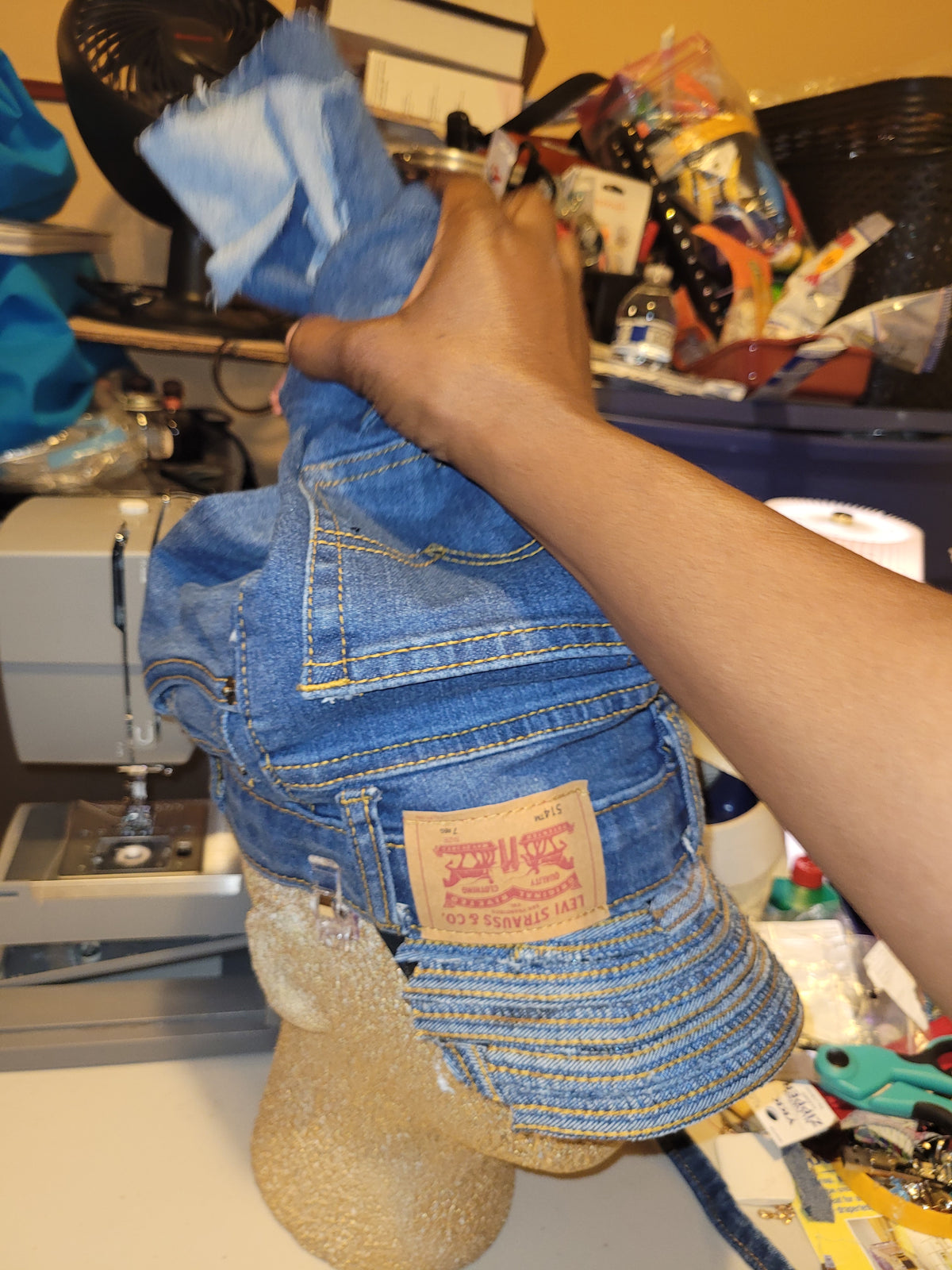 Handmade newsboy cap Levi's jean