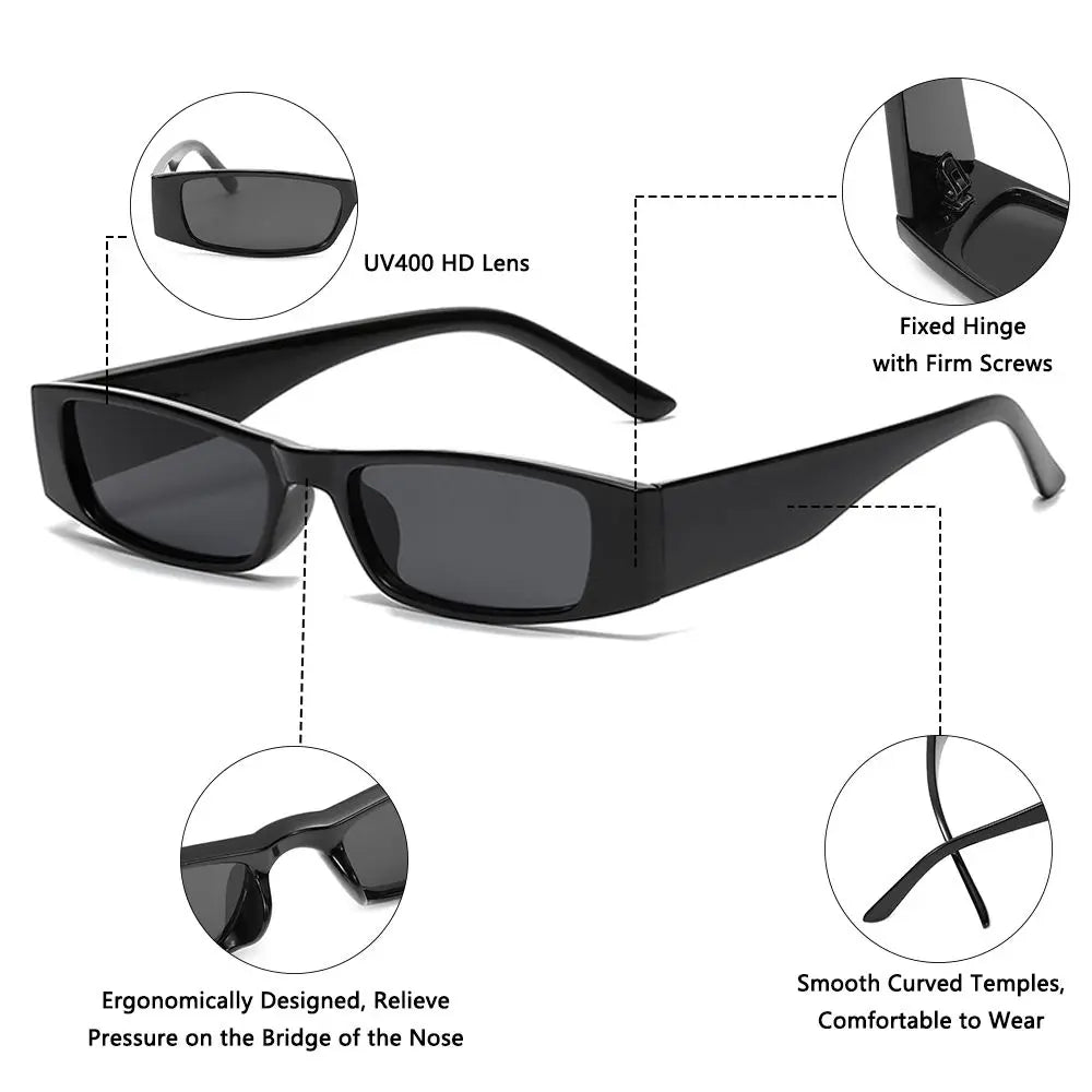 Rectangle Sunglasses  Vintage Streetwear Eyewear UV400