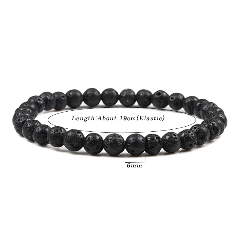 Beaded Bracelets Tiger Eye Black Lava Jewelry