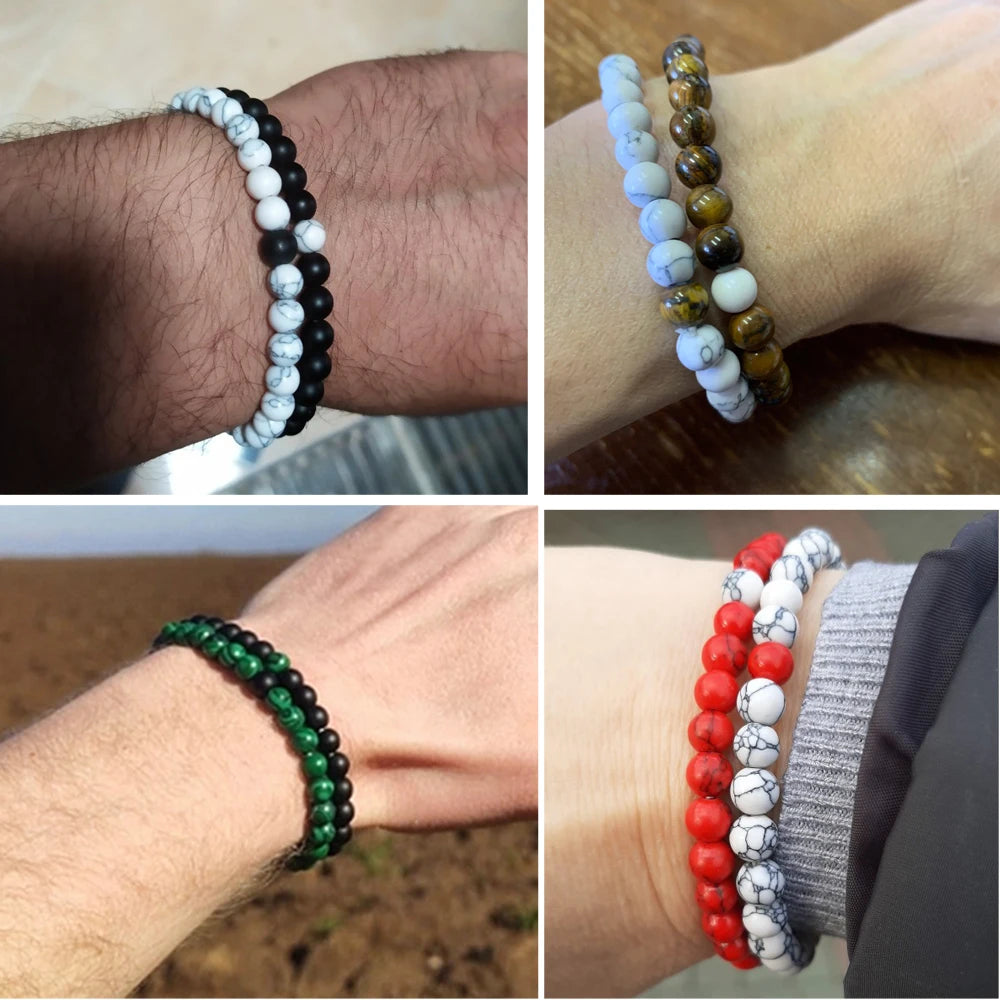 Beaded Bracelets Tiger Eye Black Lava Jewelry
