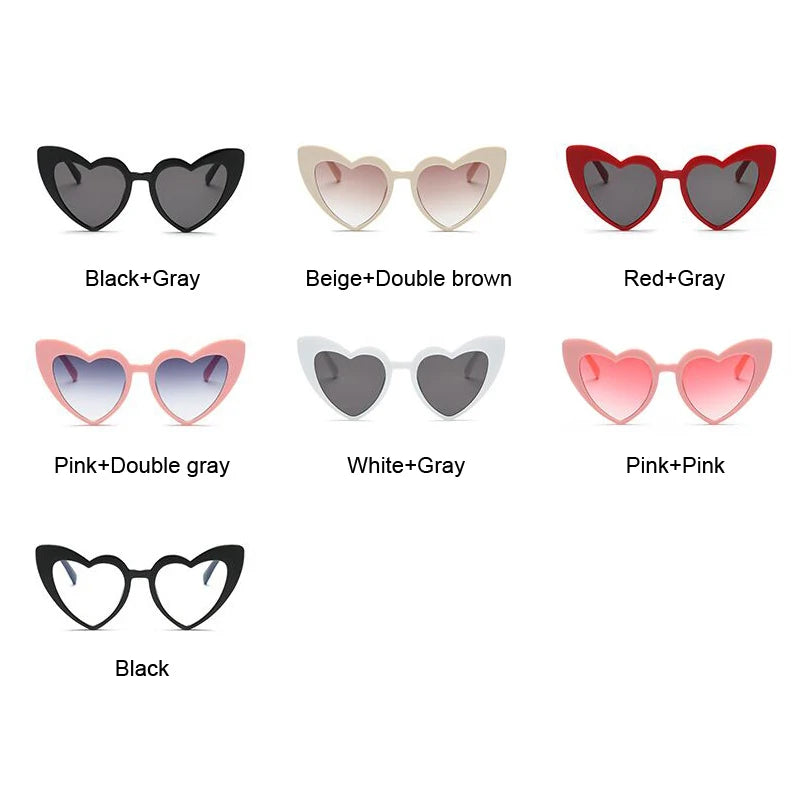 Love Heart Cat Eye Sunglasses