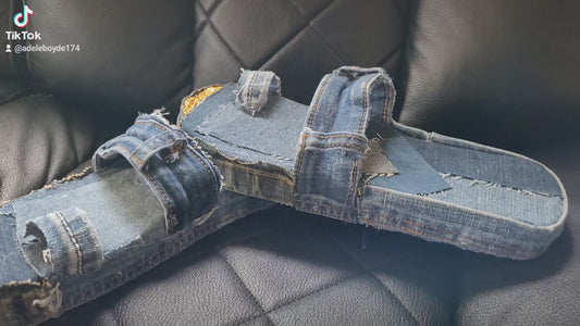 Upcycled Denim Flip Flops – Handmade Jean Sandals
