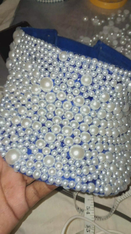 All-Pearl Sun Visor – Handmade Beaded Visor Hat
