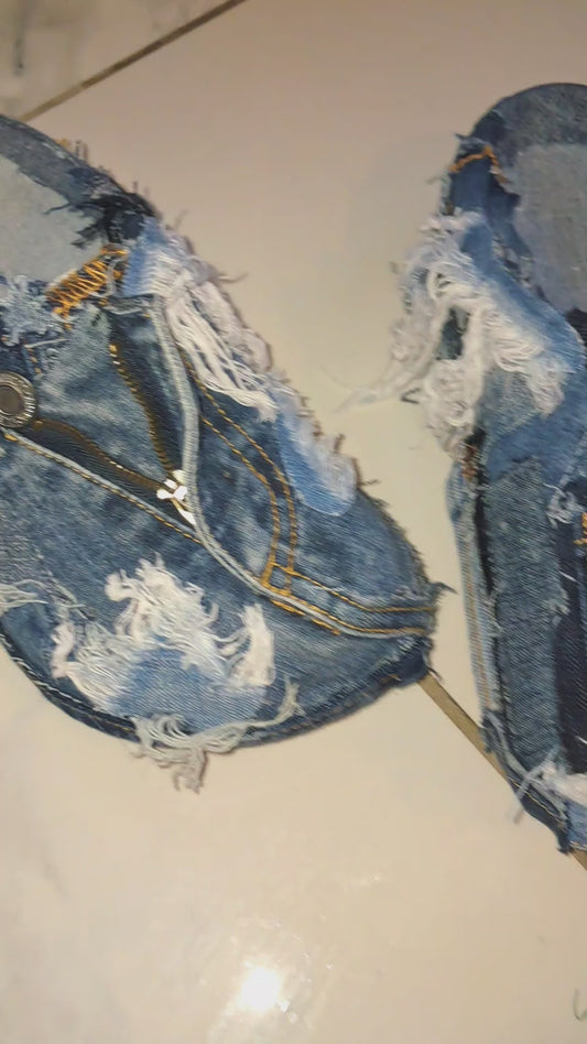 Upcycled Denim Crocs – Handmade Jean Clogs