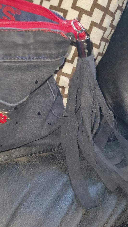 Red and black Jean purse Levis