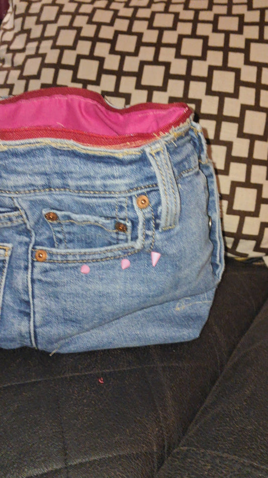 Pink studded Levi's jean purse