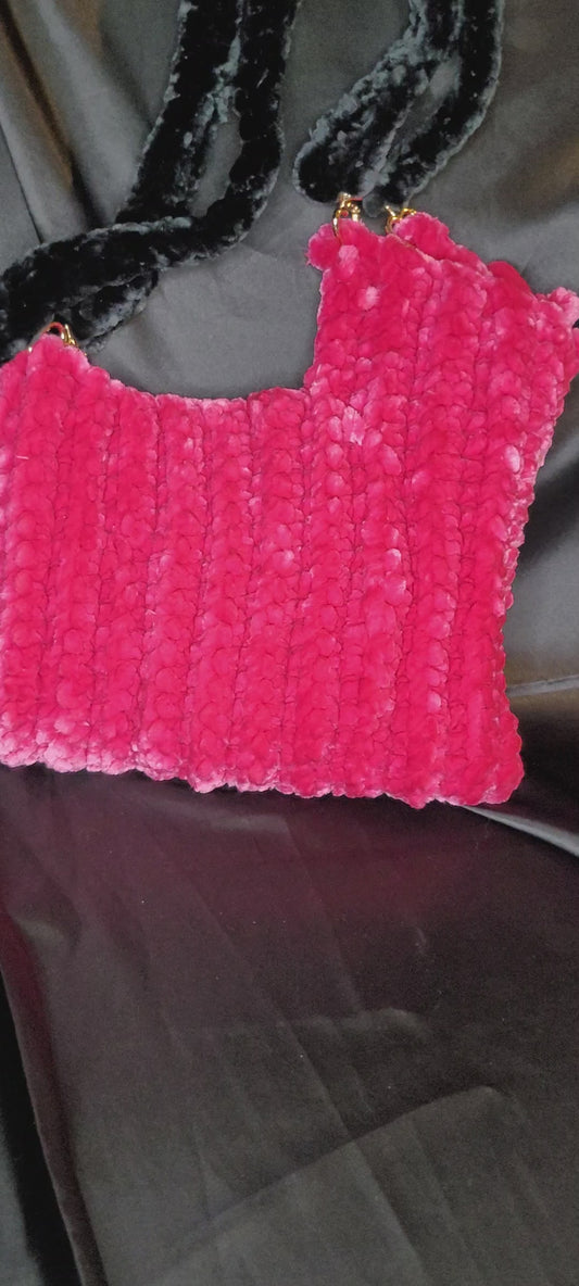 Fuzzy soft crochet bag