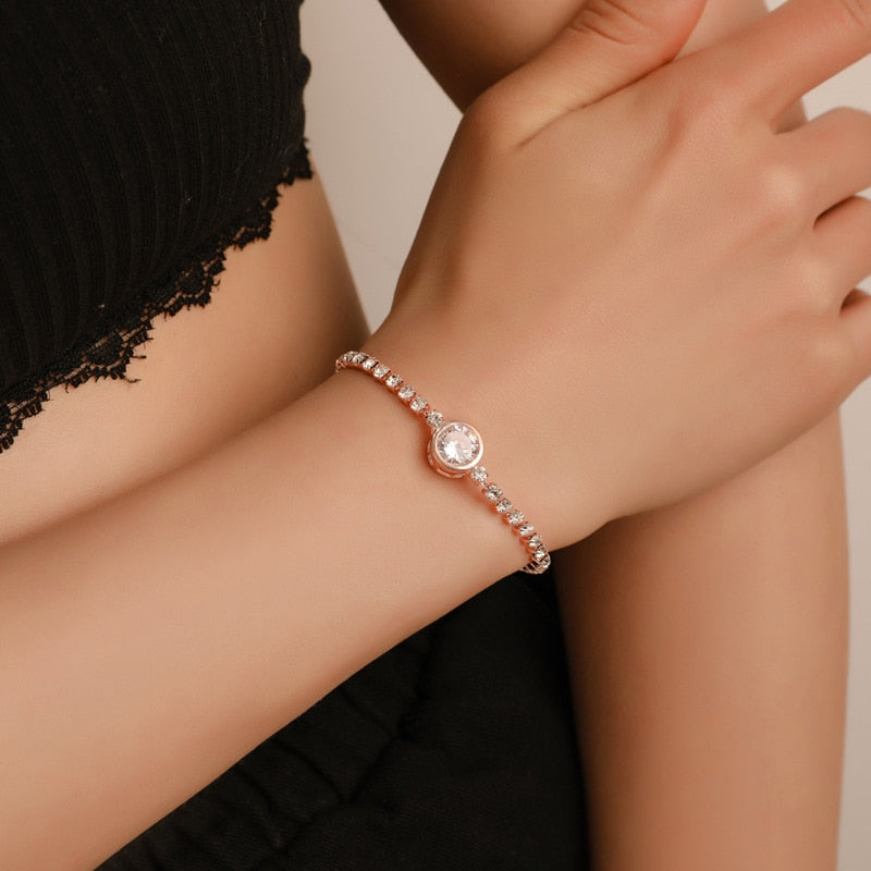 Rose Gold Stainless Steel Bracelets Heart