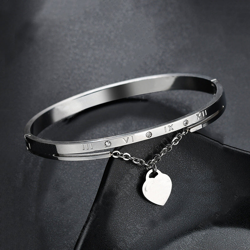 Rose Gold Stainless Steel Bracelets Heart