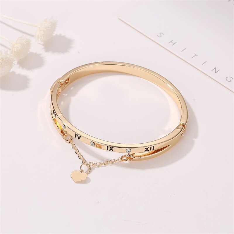 Rose Gold Stainless Steel Bracelets Heart