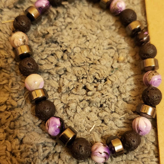 Small purple lava metal bracelet