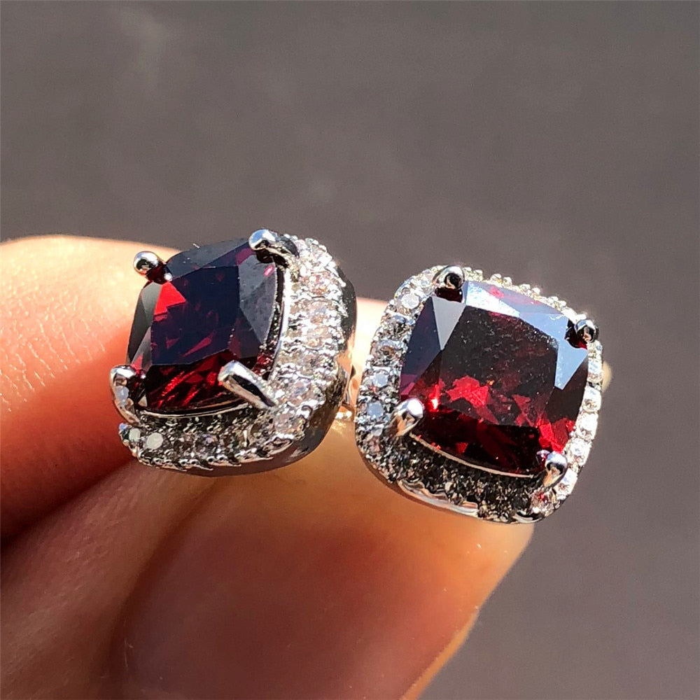 Crystal gemmarble EarringsSterling Silver