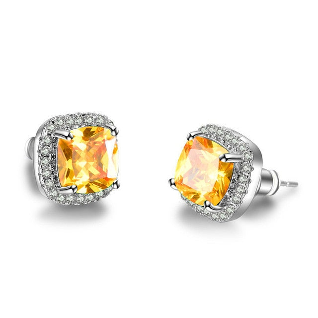 Crystal gemmarble EarringsSterling Silver