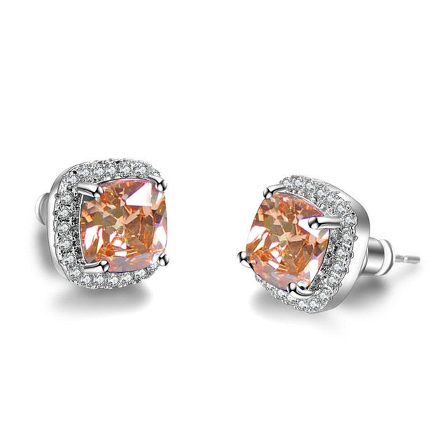 Crystal gemmarble EarringsSterling Silver