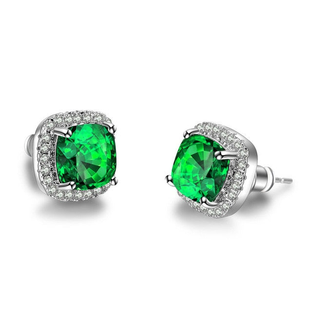 Crystal gemmarble EarringsSterling Silver