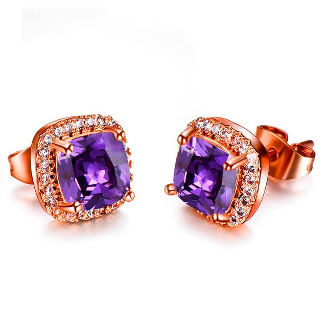 Crystal gemmarble EarringsSterling Silver