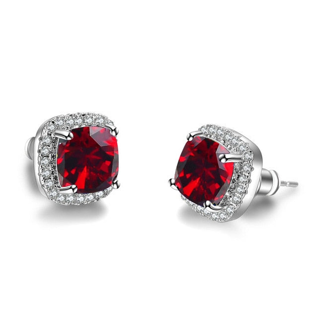 Crystal gemmarble EarringsSterling Silver