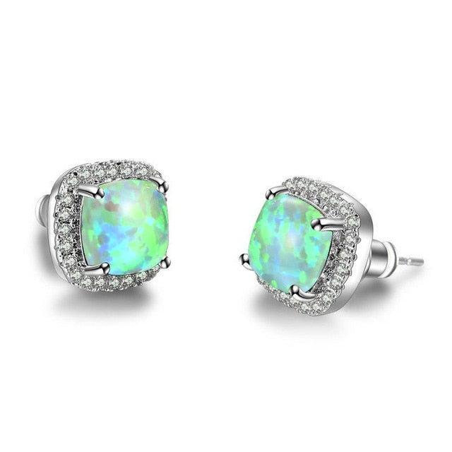 Crystal gemmarble EarringsSterling Silver