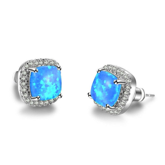 Crystal gemmarble EarringsSterling Silver