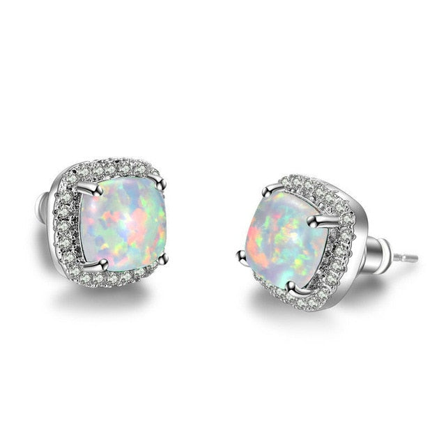 Crystal gemmarble EarringsSterling Silver