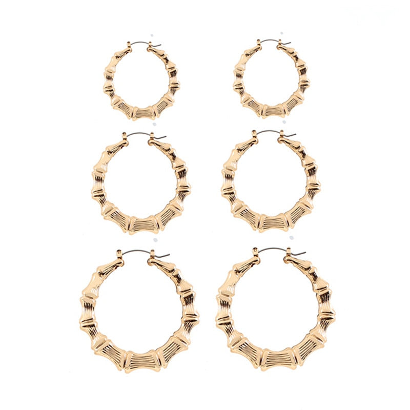 Big Bamboo Circle Hoop Earrings