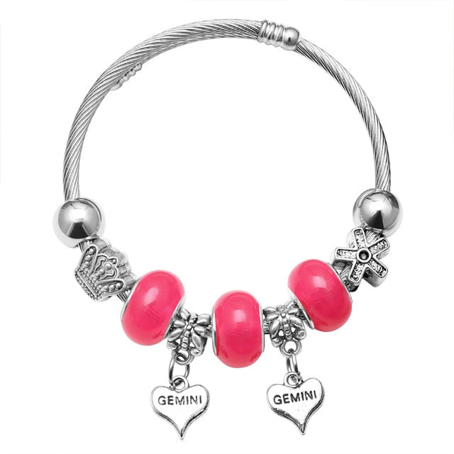 Crystal Charm Bracelets Glass Beads