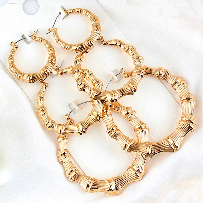 Big Bamboo Circle Hoop Earrings