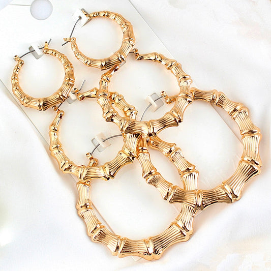 Big Bamboo Circle Hoop Earrings