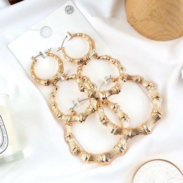 Big Bamboo Circle Hoop Earrings