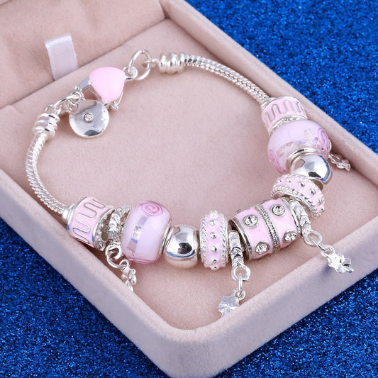 Crystal Charm Bracelets Glass Beads