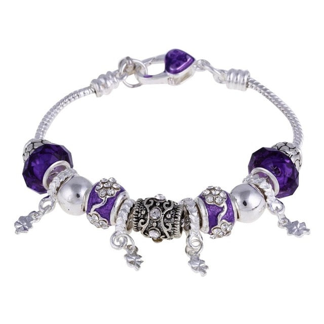 Crystal Charm Bracelets Glass Beads